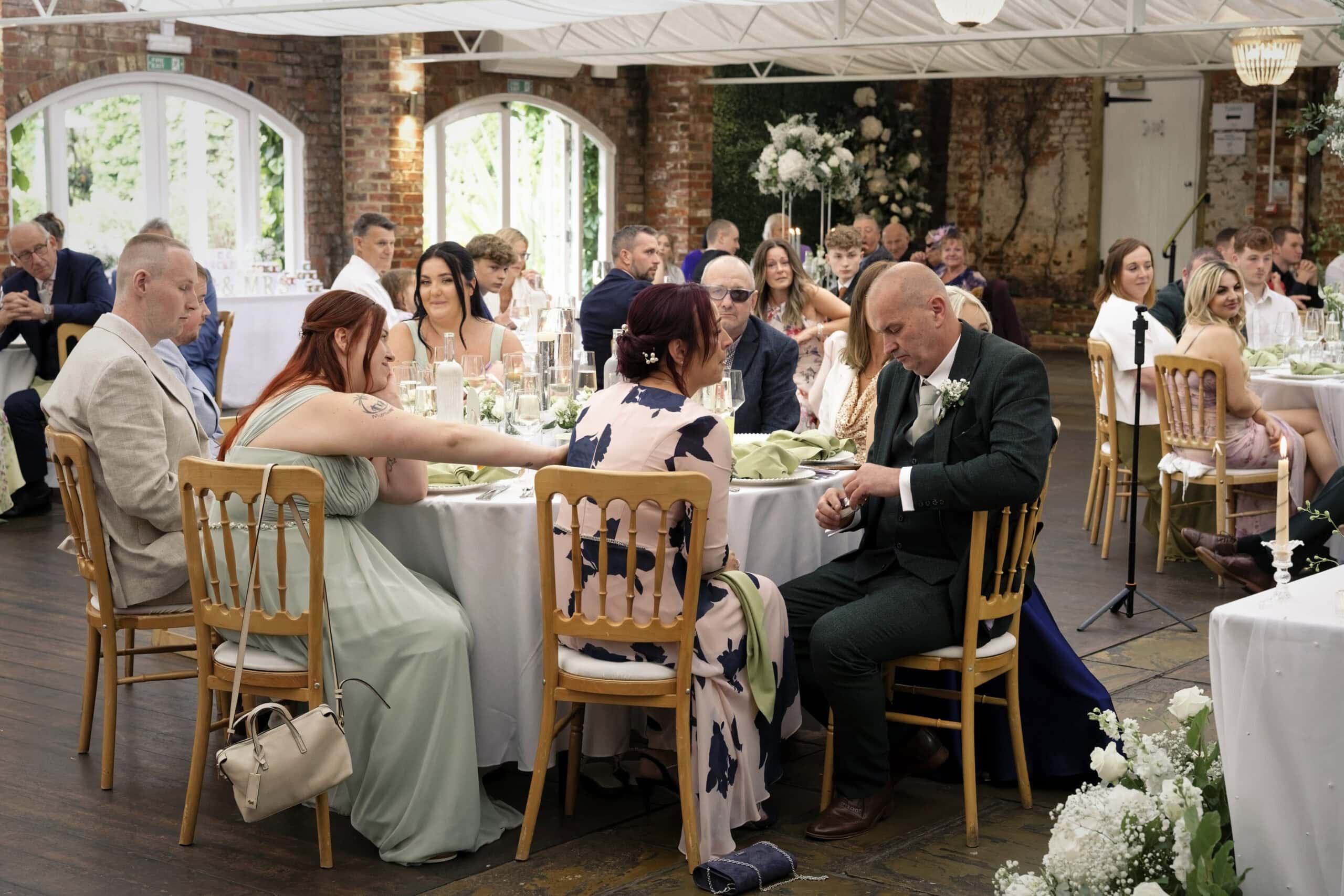 Wedding breakfast in the marquee at Northbrook Park