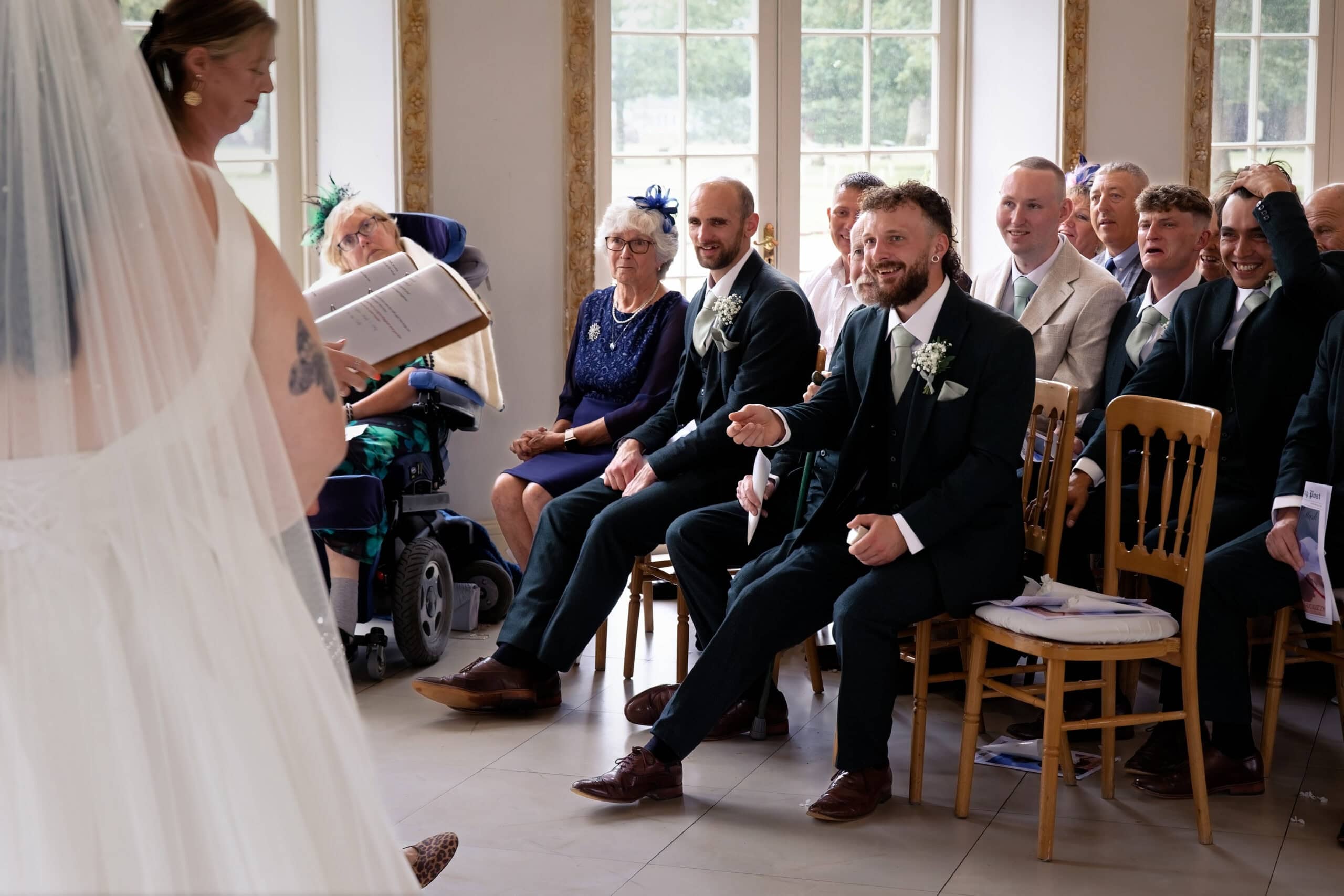 Bride reading her wedding vows during the ceremony