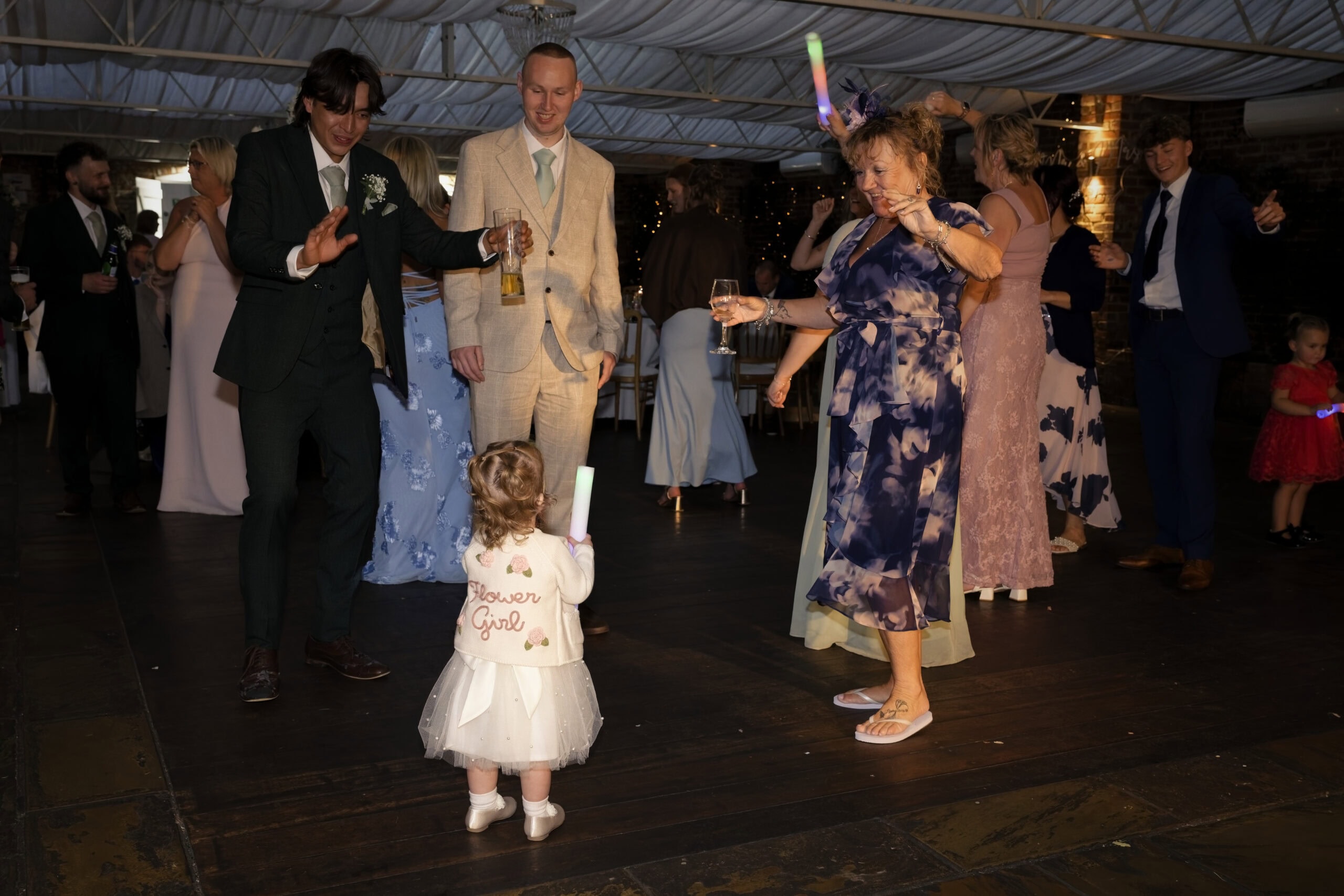 Children dancing on the evening dance floor