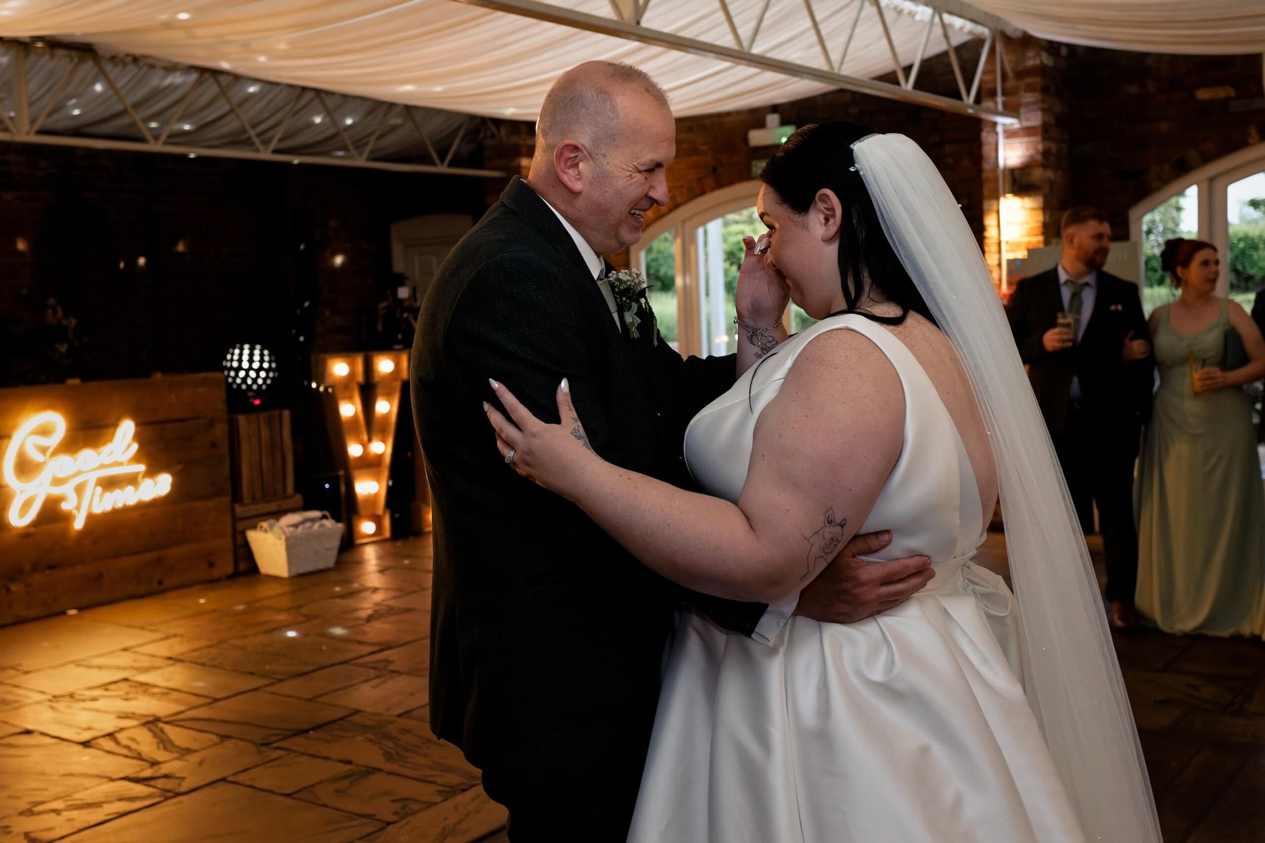 Close embrace during a reception dance