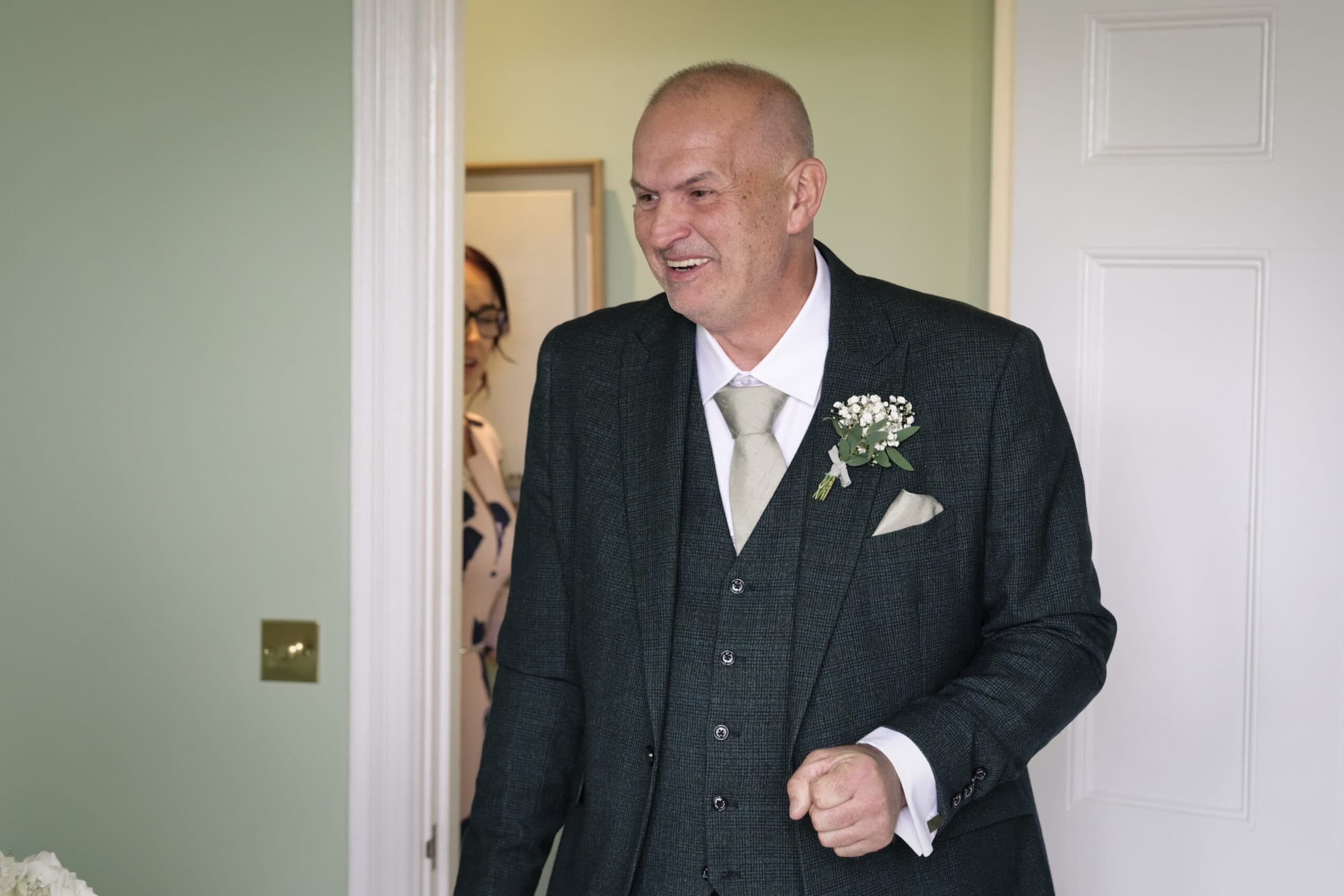 Father of the bride's reaction during the first look